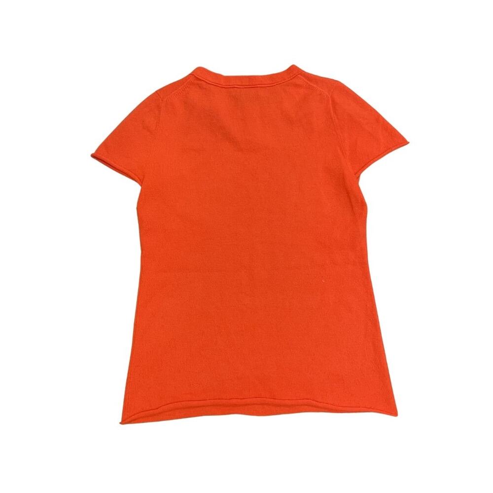 J. Crew Collection Italian Cashmere Orange Short Sleeve Blouse Size Small Chic - Picture 2 of 4